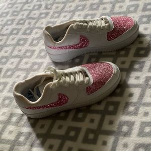Nike Air Force 1 Pink Sparkly Shoes